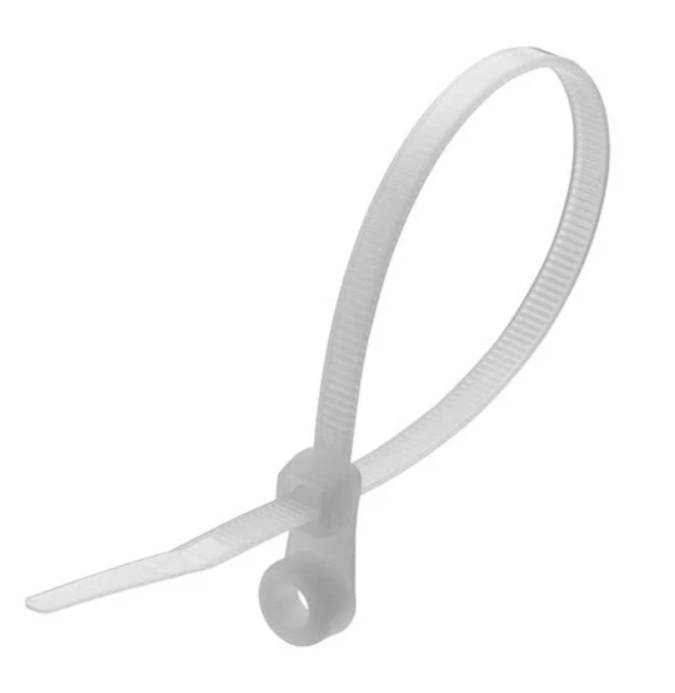 Кабельна стяжка з кільцем 450x4.8 поліамід білий